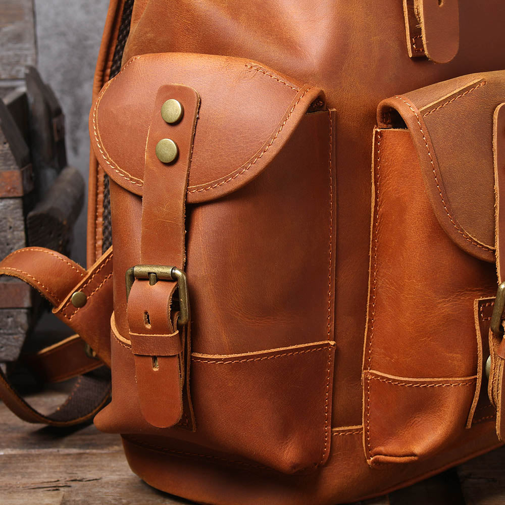 high quality leather backpack