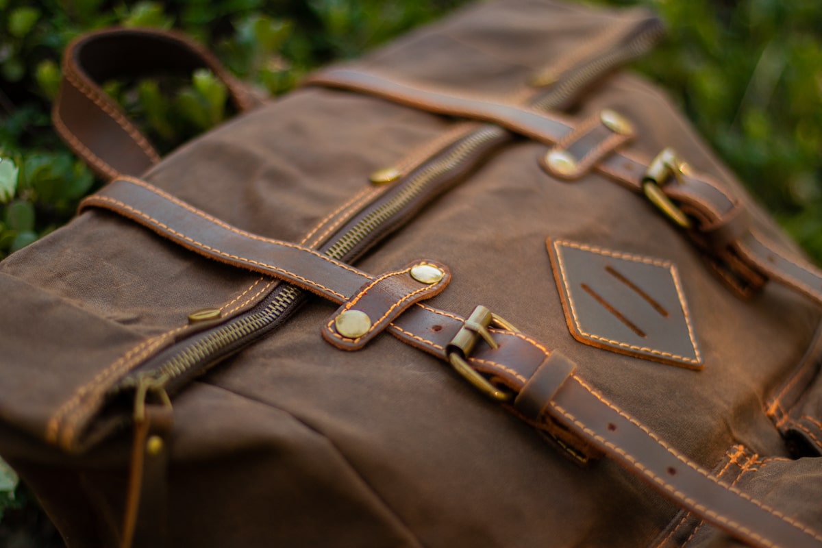 canvas and leather satchel bag