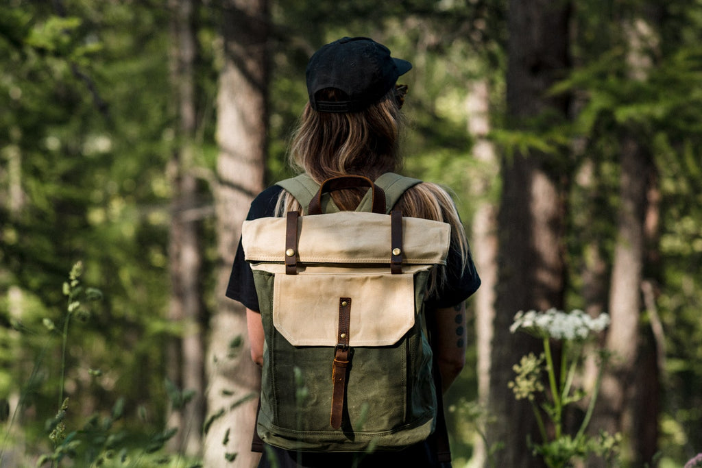 handmade ladies canvas backpack with sturdy zippers but no side-pockets