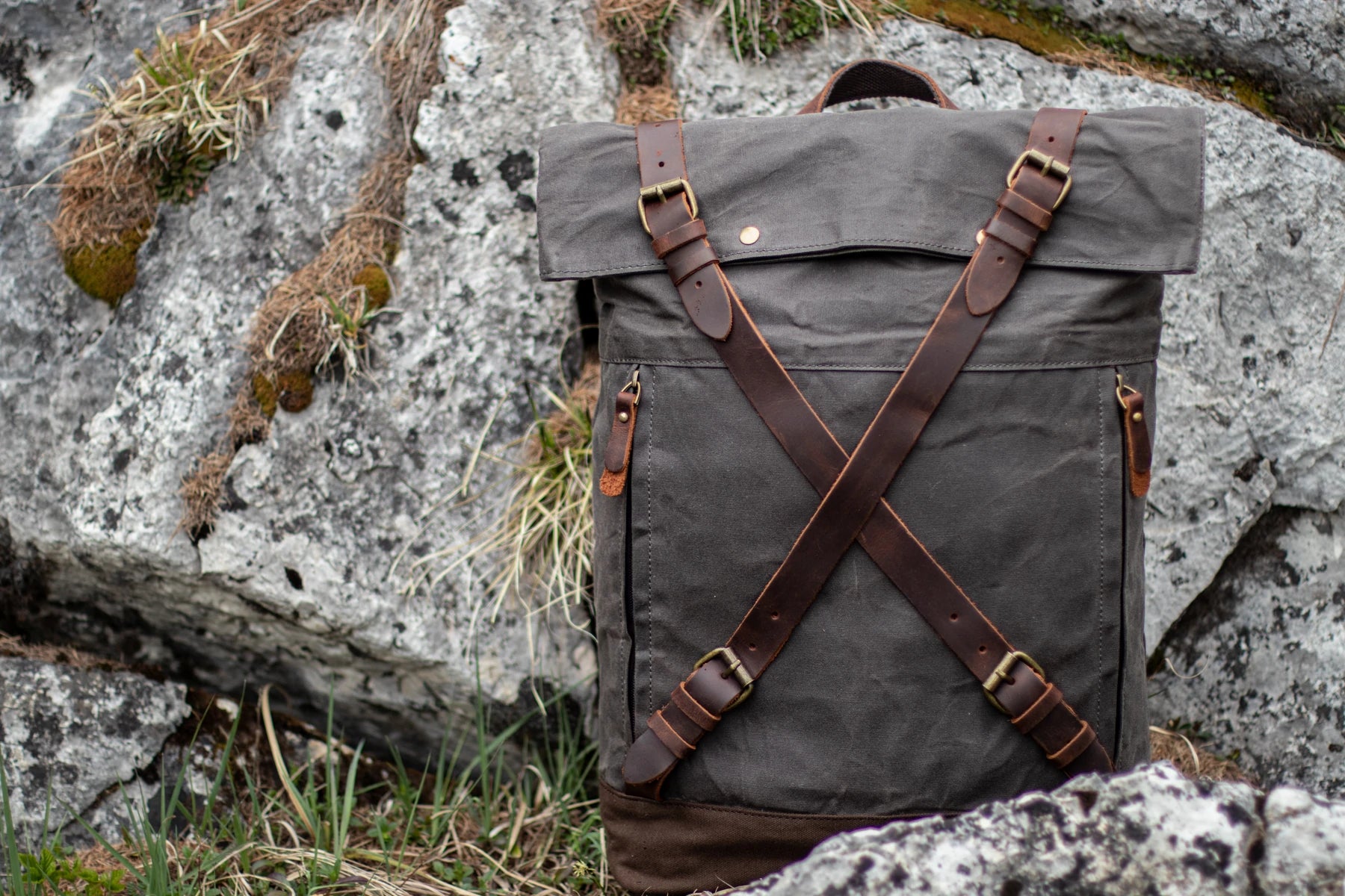canvas and leather classic backpack purse