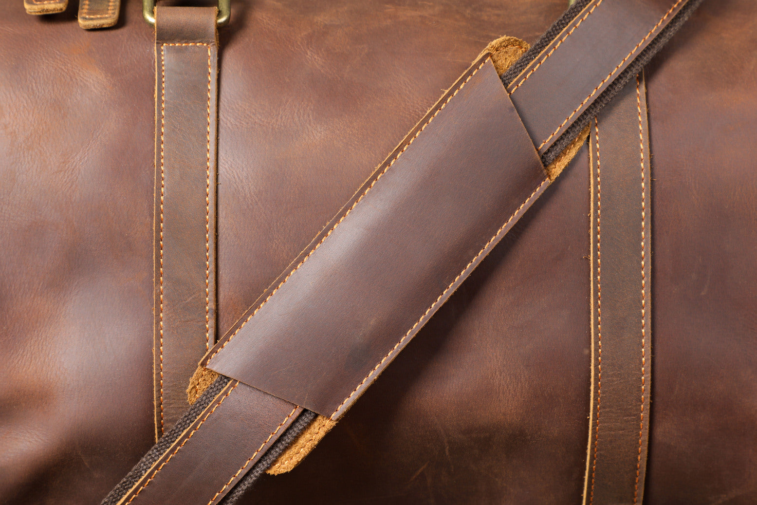 Brown Leather Weekender Bag, JANEIRO