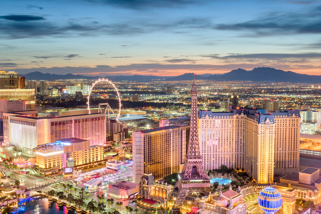 Ligne d'horizon de Las Vegas, Nevada, États-Unis, sur le Strip.