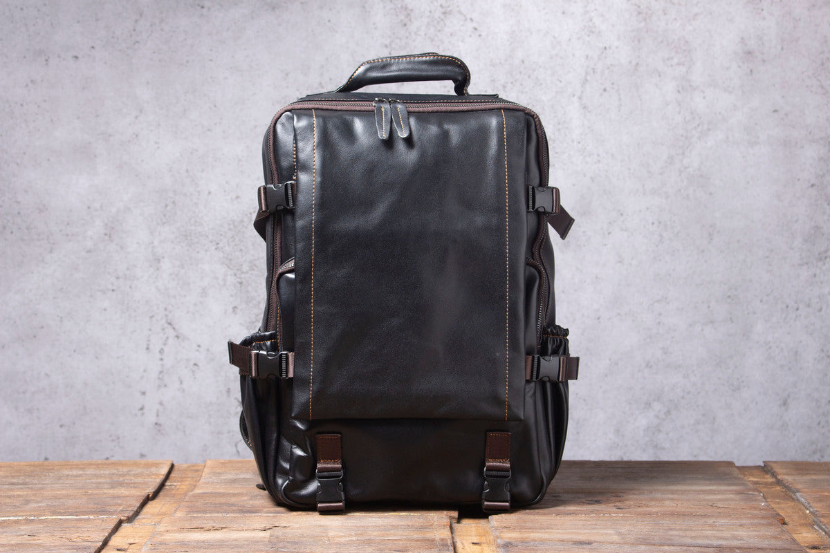 leather backpack male