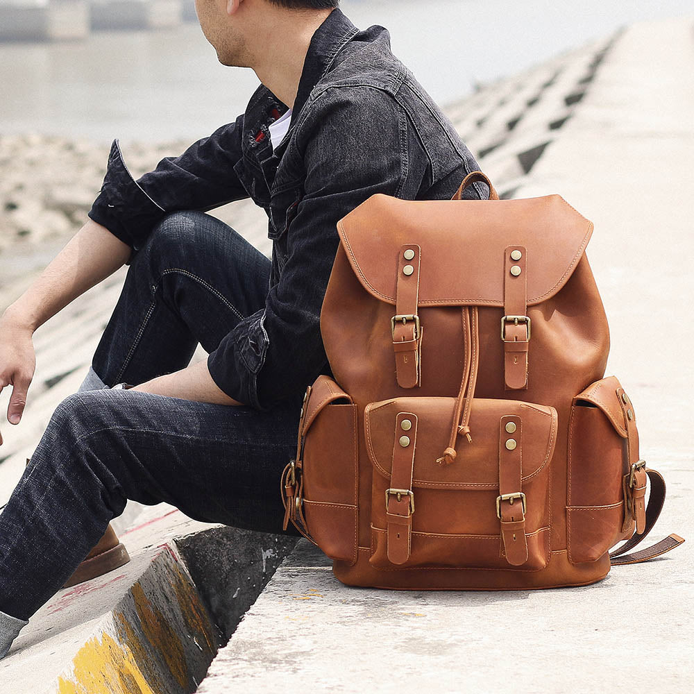 leather bookbag