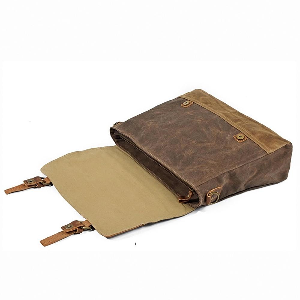 waterproof leather canvas messenger bag