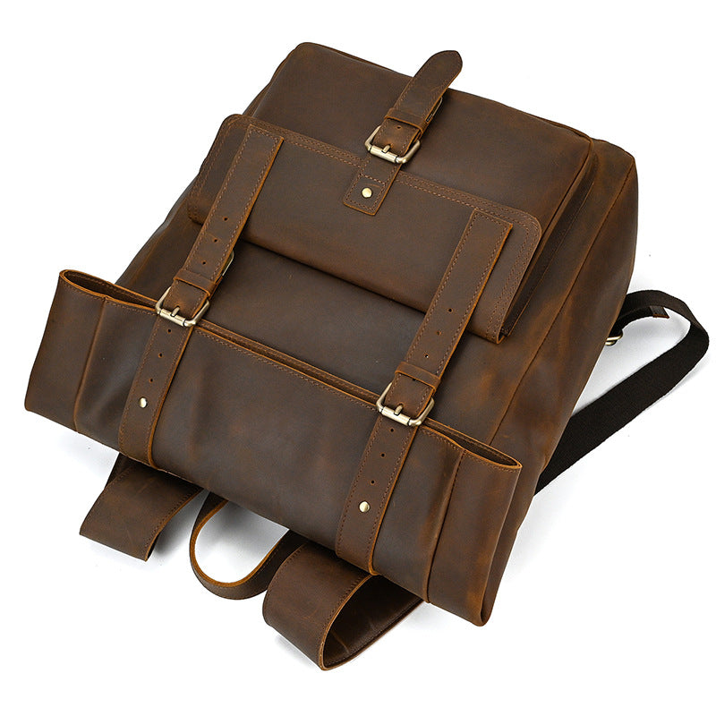 well made vintage leather haversack