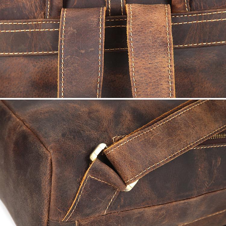 handmade cognac quality leather school bag