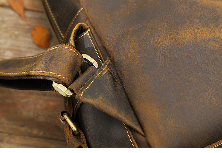 sleek camel leather rucksack for women