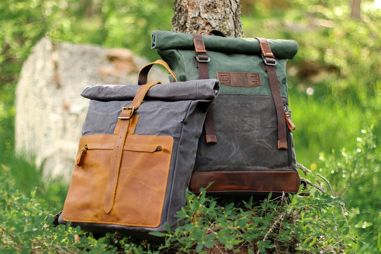 leather vintage canvas packs