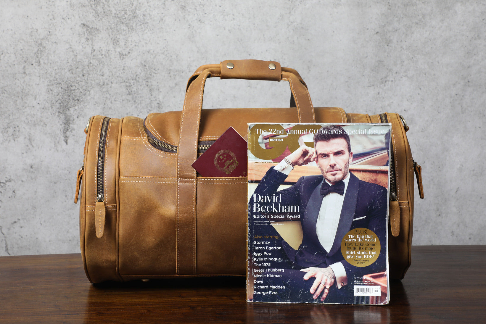 leather weekend bag holdall