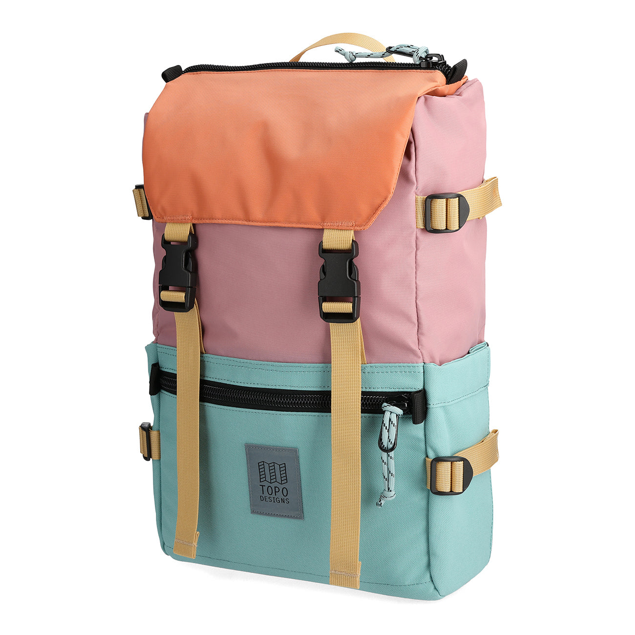 sac à dos urbain topo designs rover pack classic 16l bleu cyan rose vue latérale