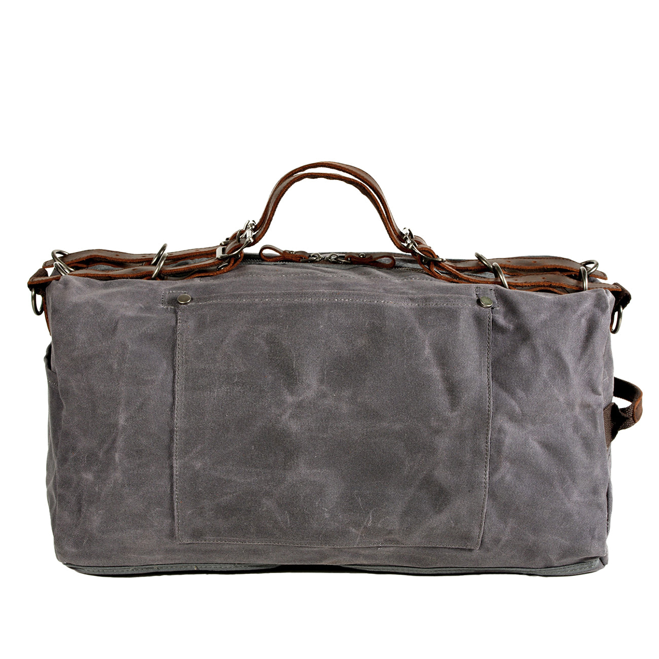 sac de sport militaire toile cirée gris avant