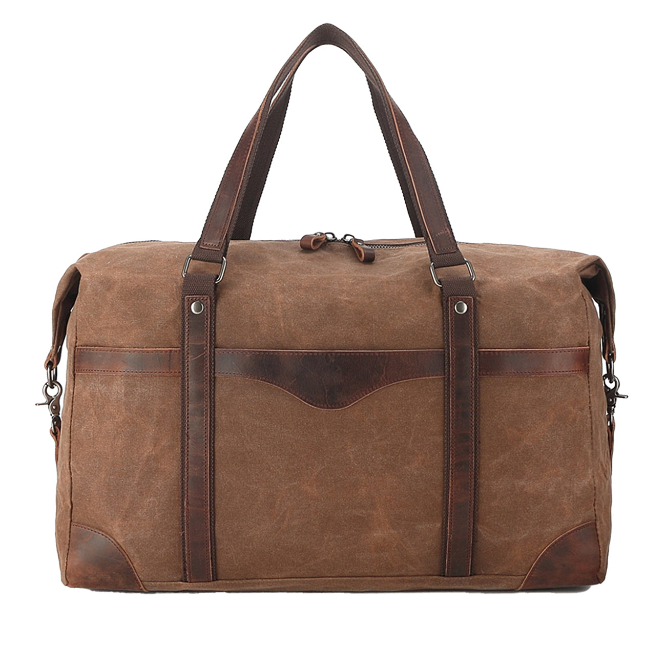 sac voyage vintage marron avant