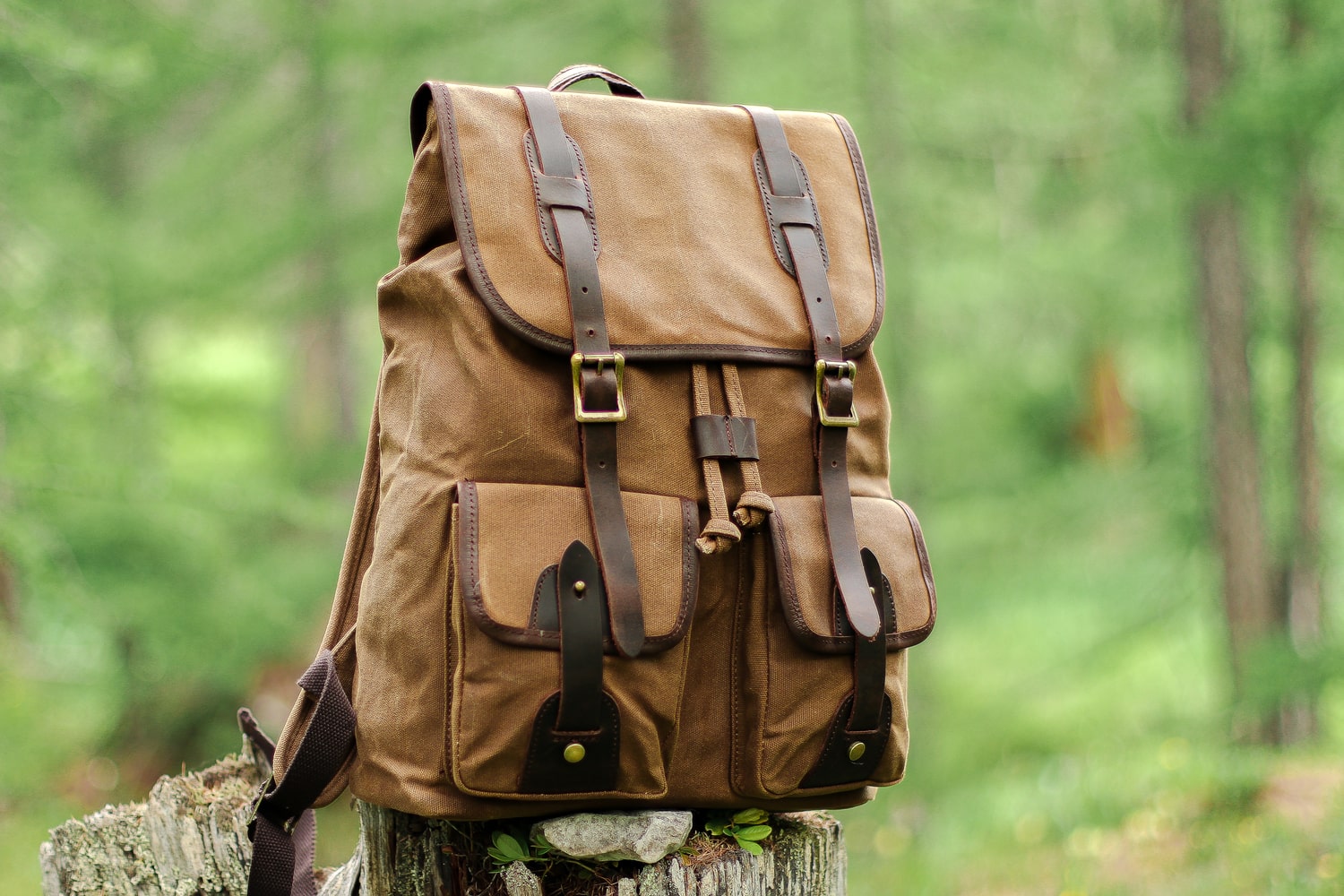 men hiking canvas backpack