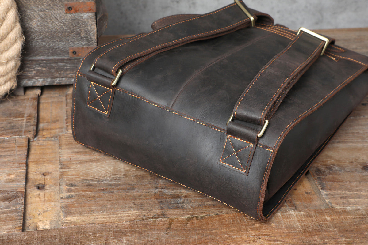 mens genuine leather backpack