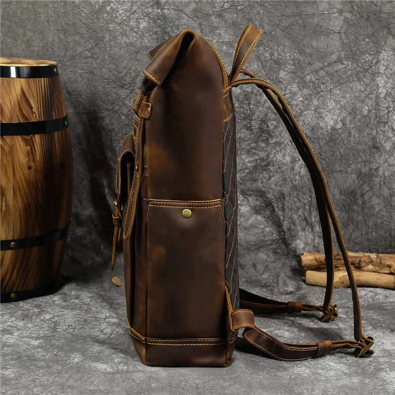 Men's Leather Rucksack - Rugged & Stylish Backpack