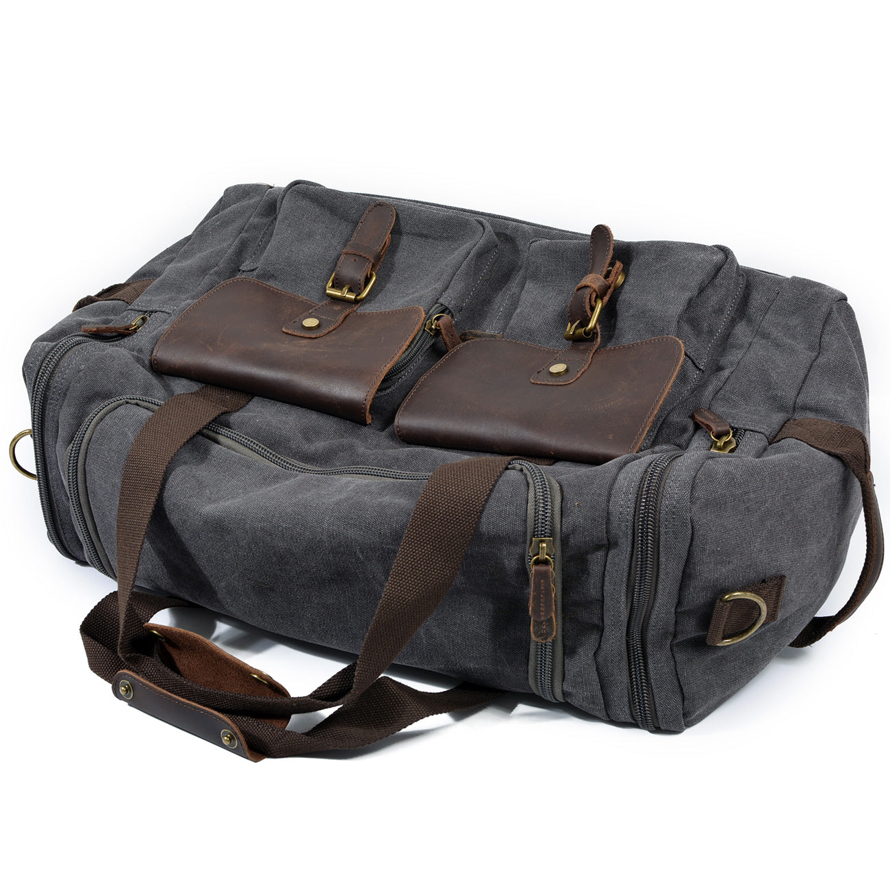retro and lightweight mens weekend luggage made of tanned real leather