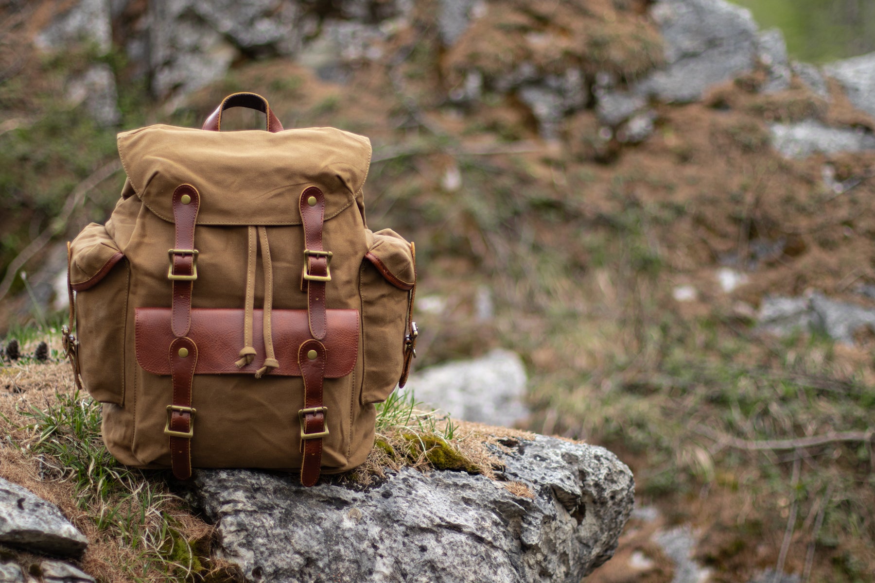 canvas old school backpack