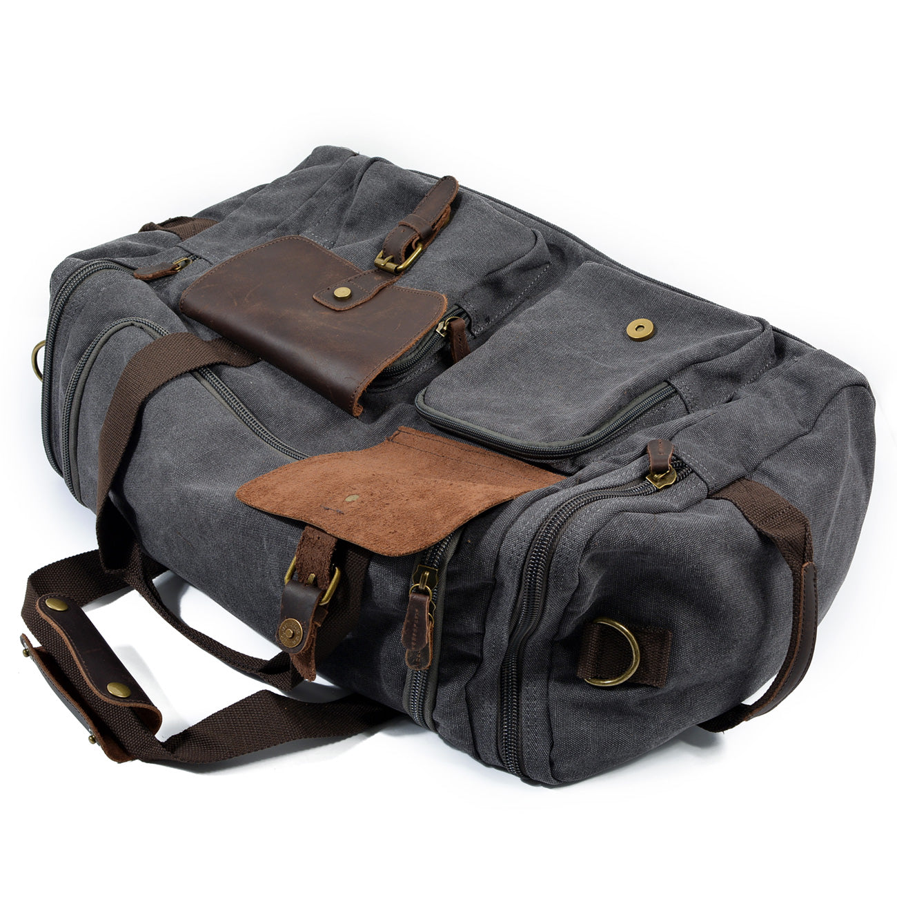 expandable men's Weekend overnight duffle Bag with detachable shoulder strap with polyester liner and sturdy stitching and seams