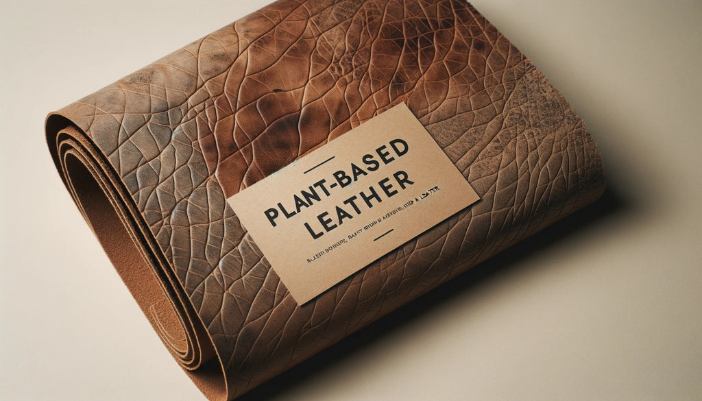 plant based leather laid out flat The surface has a unique texture slightly rough to the touch