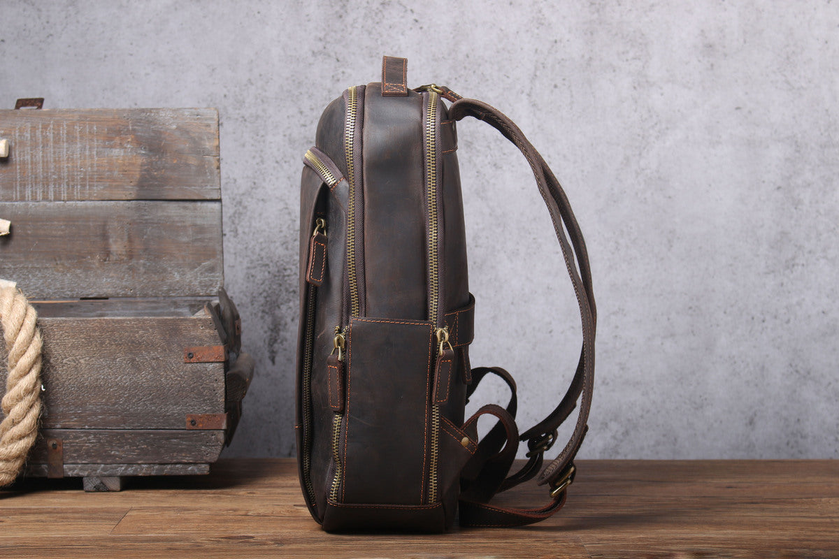 professional cowhide leather laptop backpack that fits every silhouette and outfits in your wardrobe