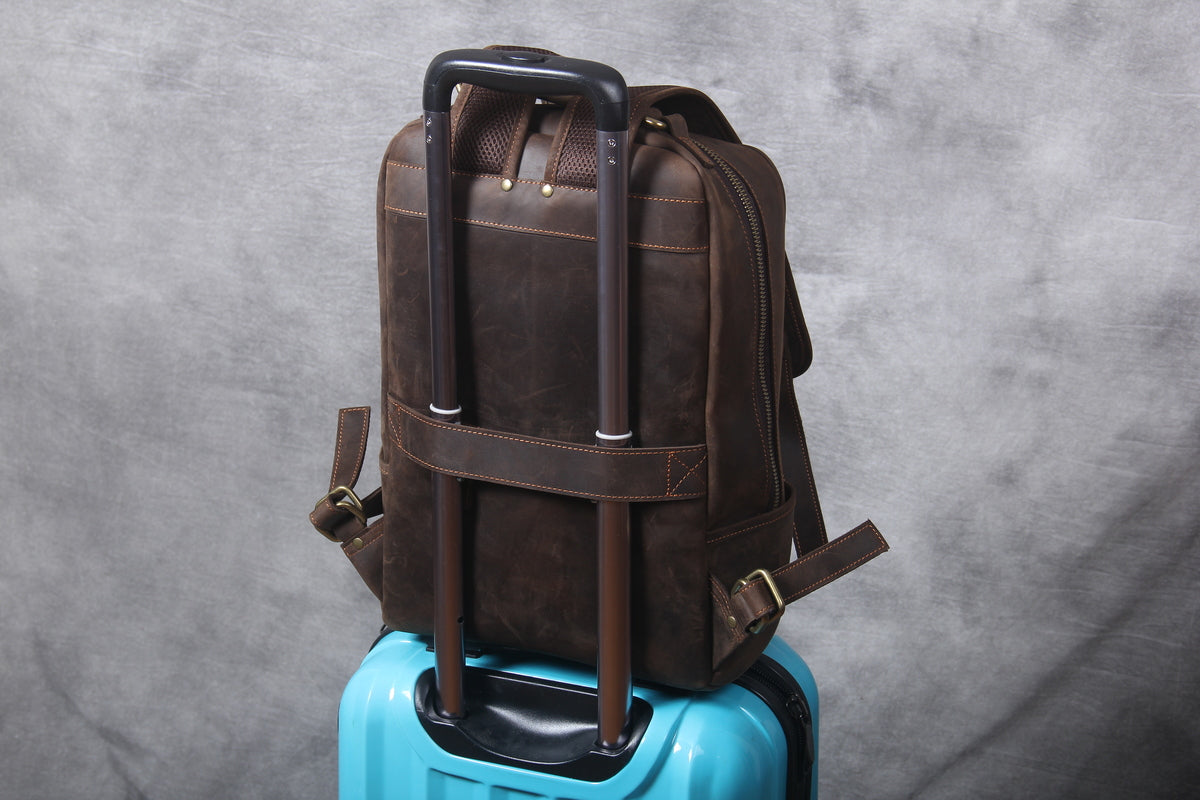 real leather backpack