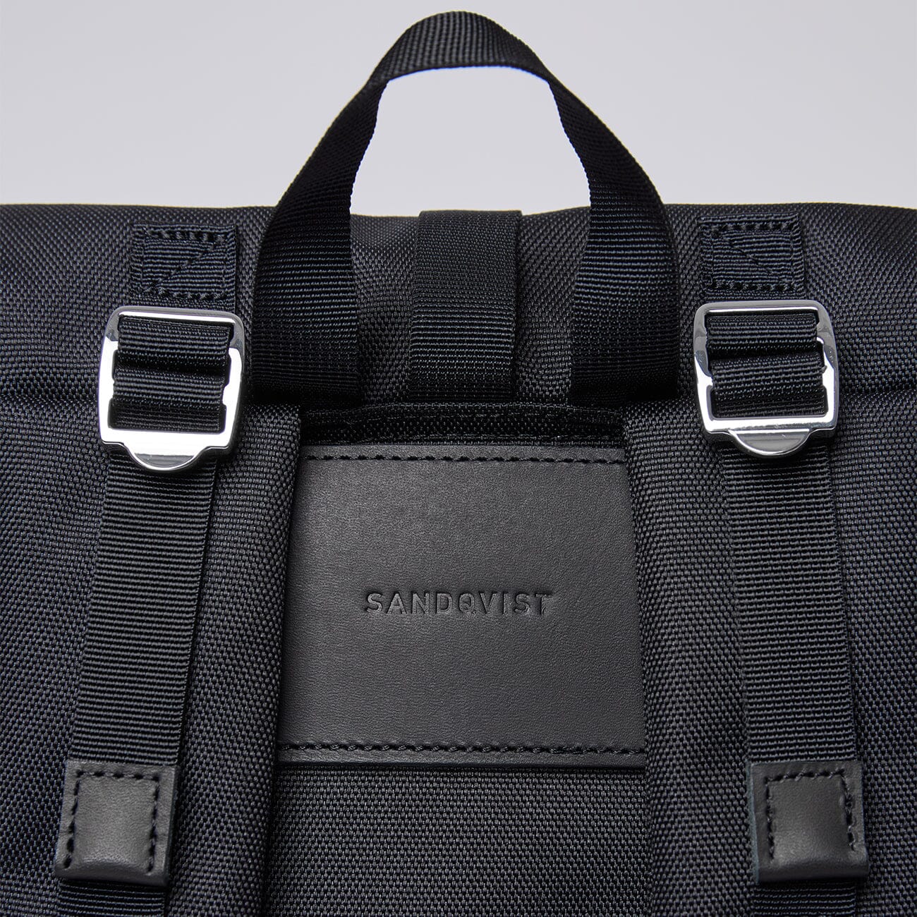 recycled urban backpack brent sandqvist black back black genuine leather accents