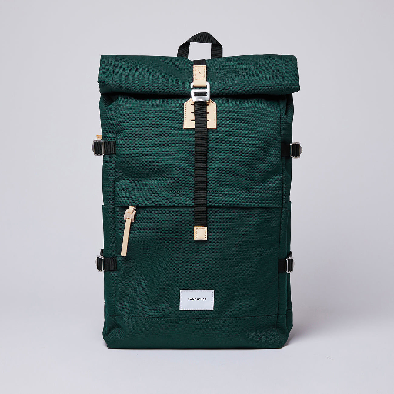 recycled polyester urban backpack emerald green