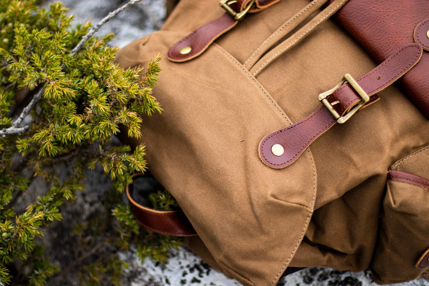 vintage canvas carry-all computer backpack to store gym clothes