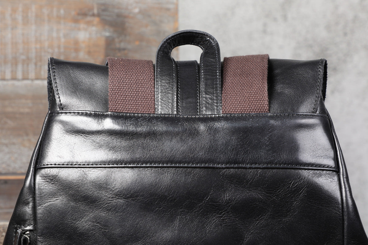 sac à dos homme cuir noir