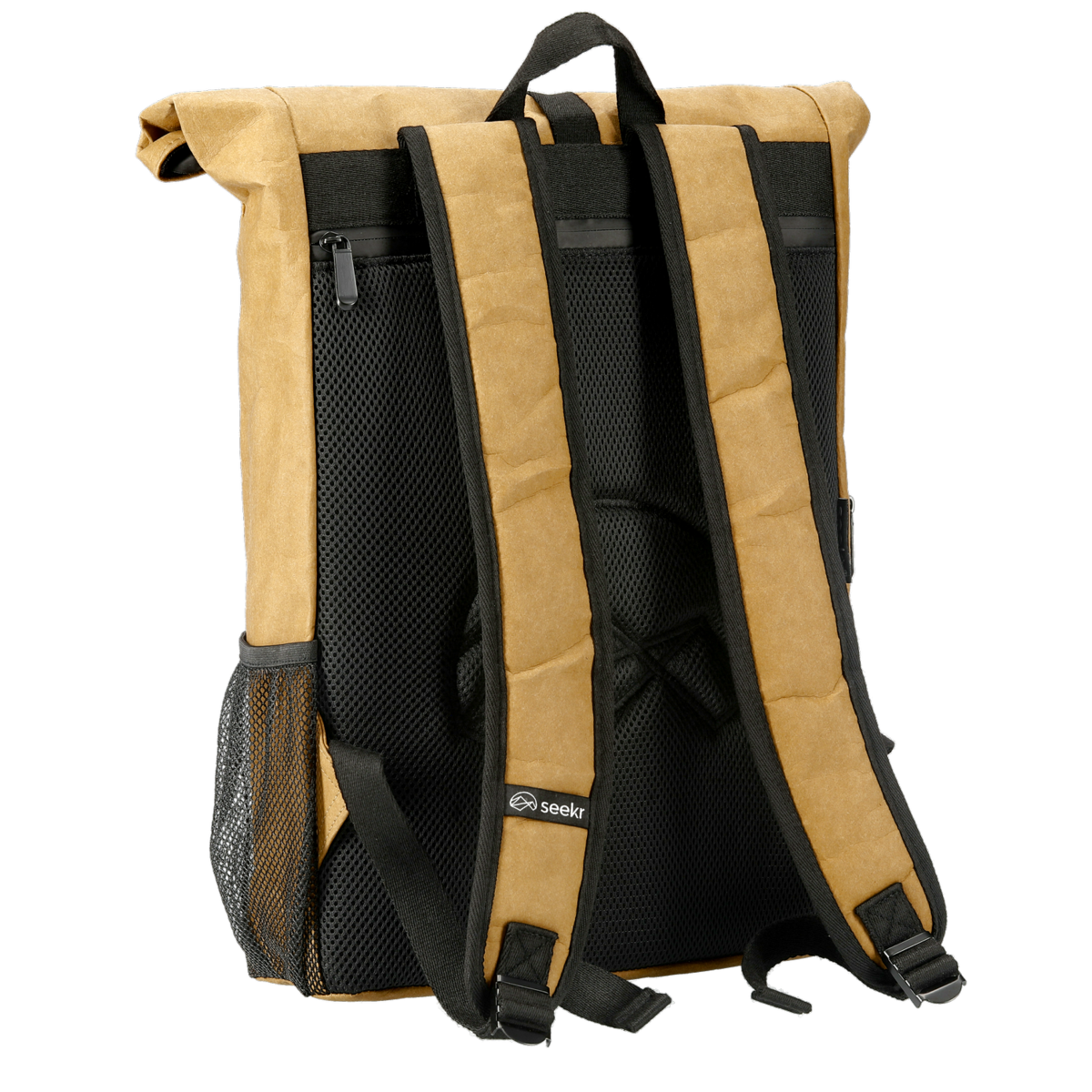 sac à dos randonnée étanche couleur taupe avec fermeture zippée et nombreux compartiments internes