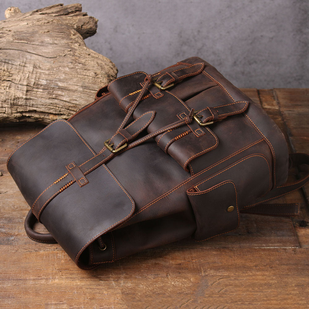 sac ordinateur homme cuir marron 20L