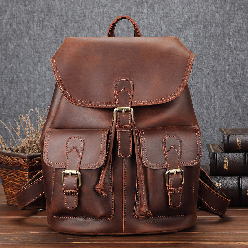 well made genuine leather satchel book-bag