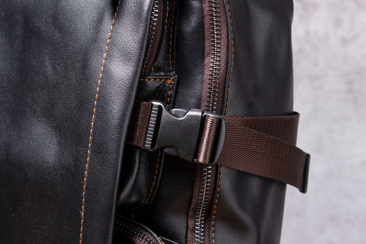 smart leather backpack mens
