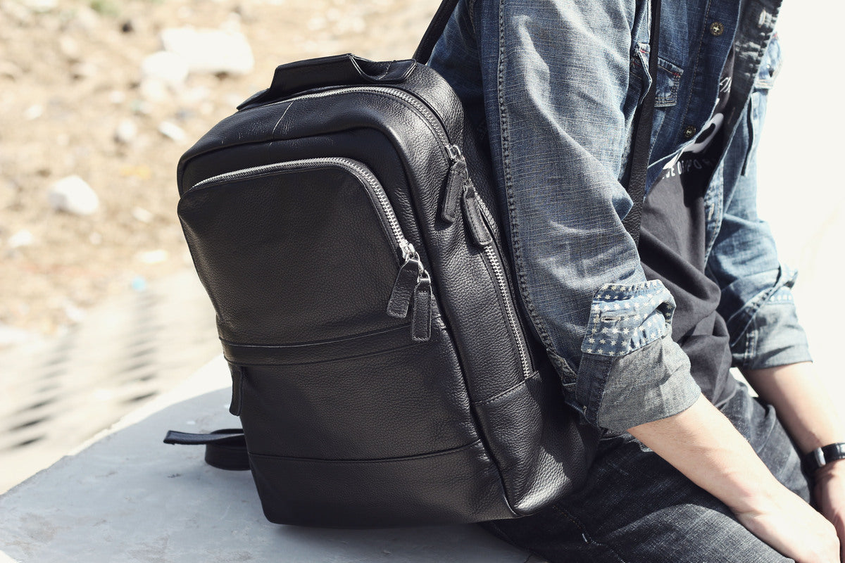 soft black backpack