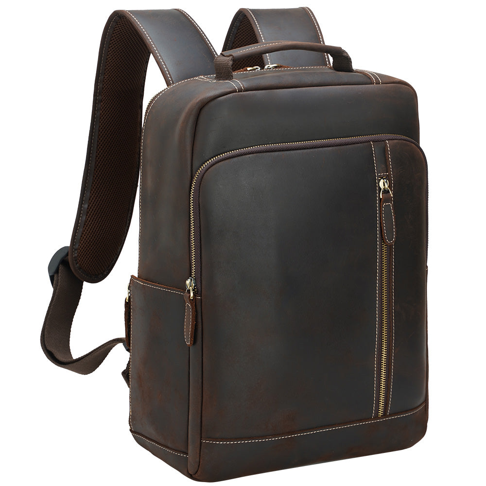 top grain leather backpack