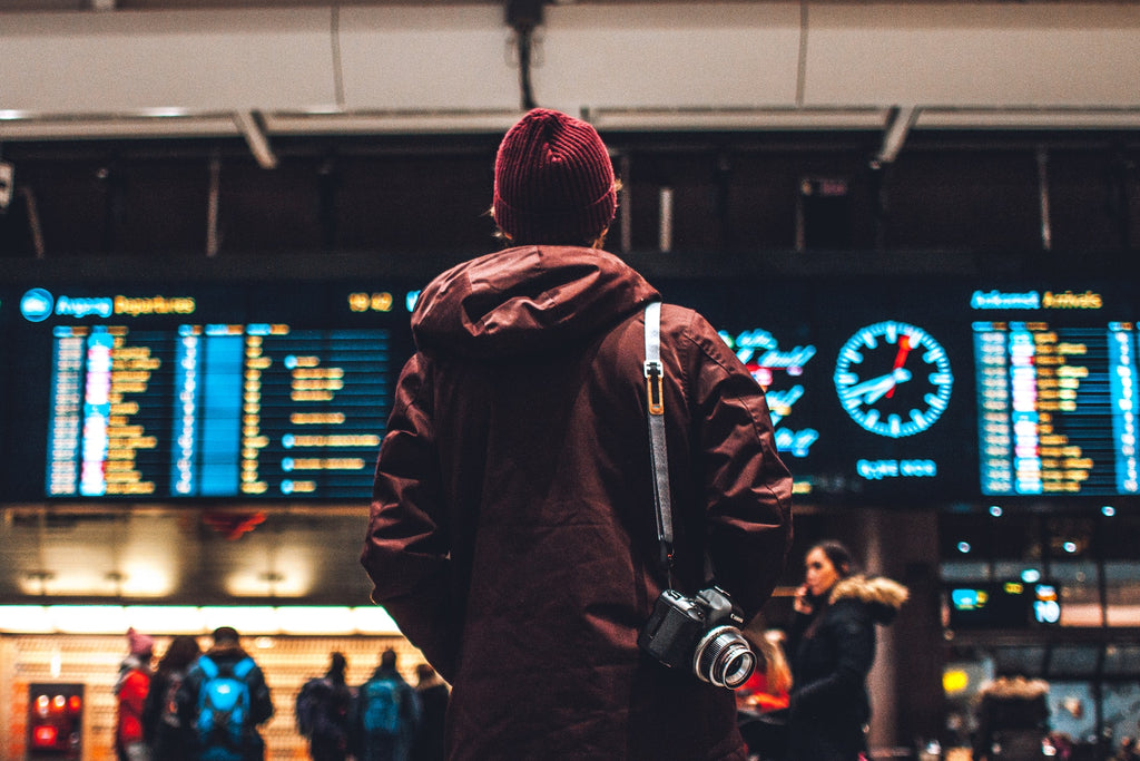 male traveler at airport