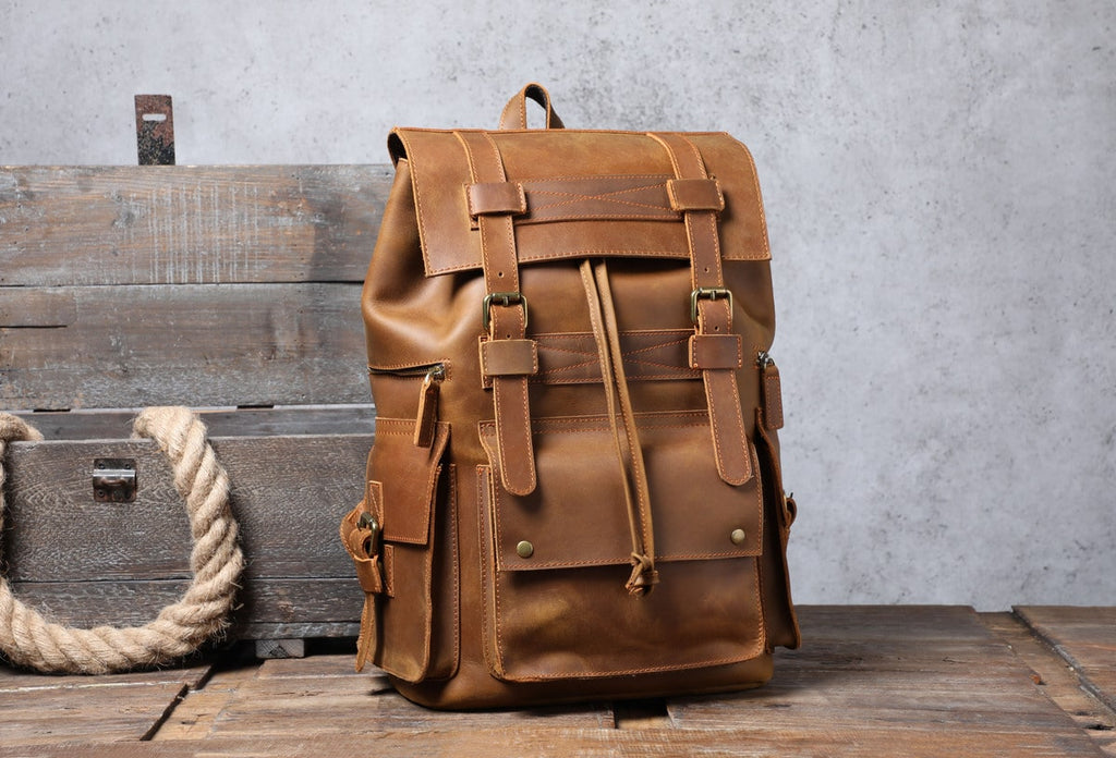 versatile functional day to day leather rucksack