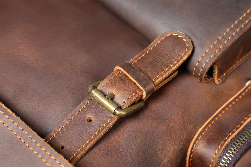 vintage authentic full-grain brown leather