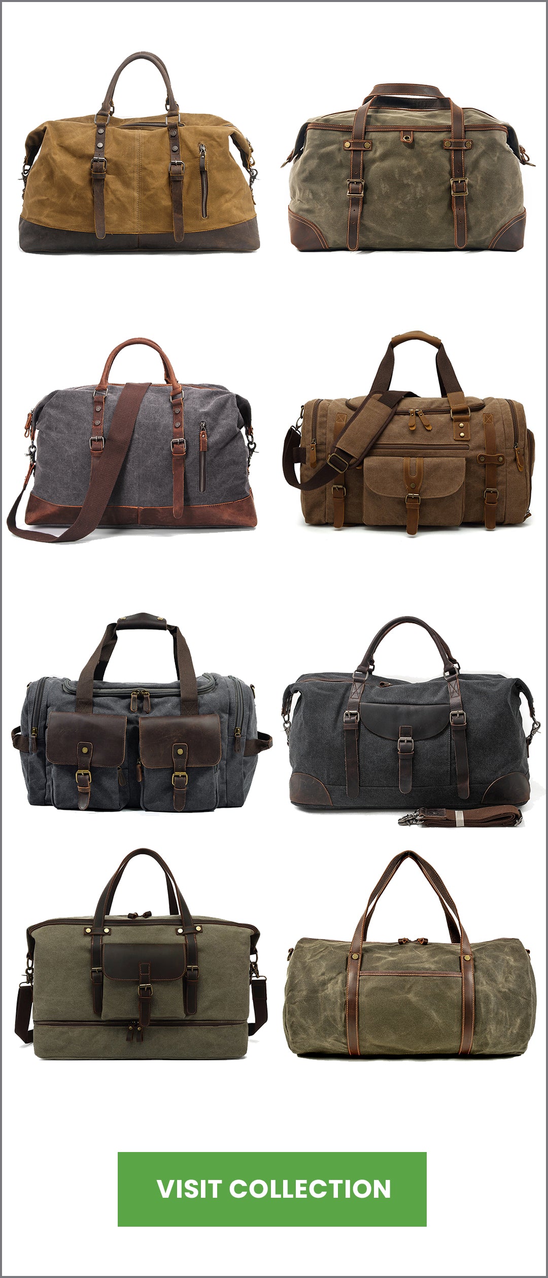 vintage canvas duffle bags