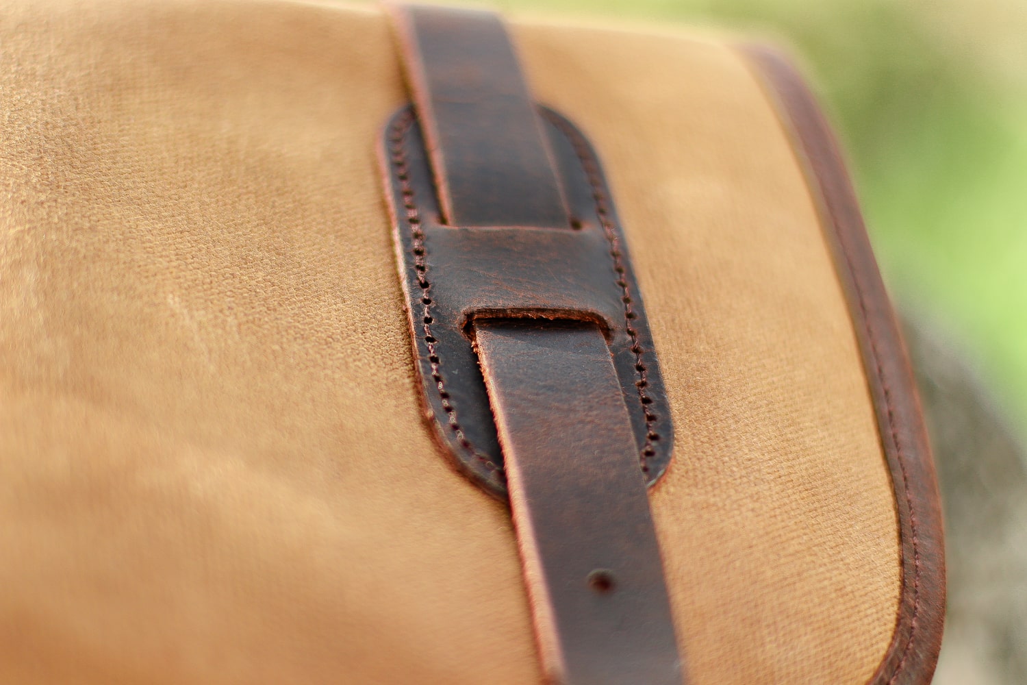 vintage leather and canvas backpack