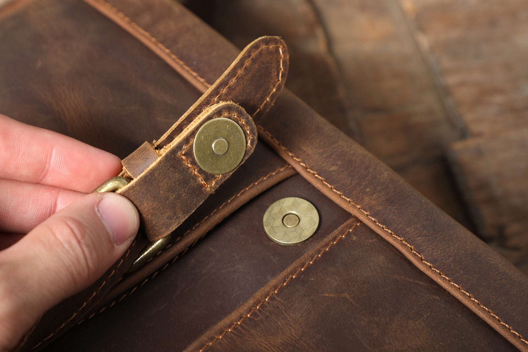 vintage leather book bag