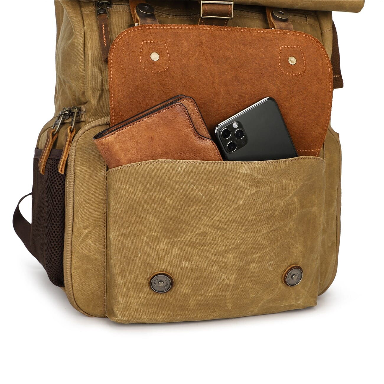 vintage style camera backpack