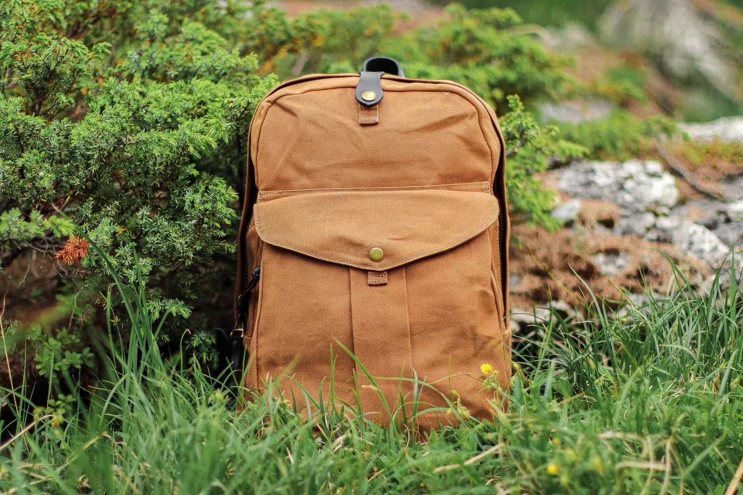 leather canvas backpack