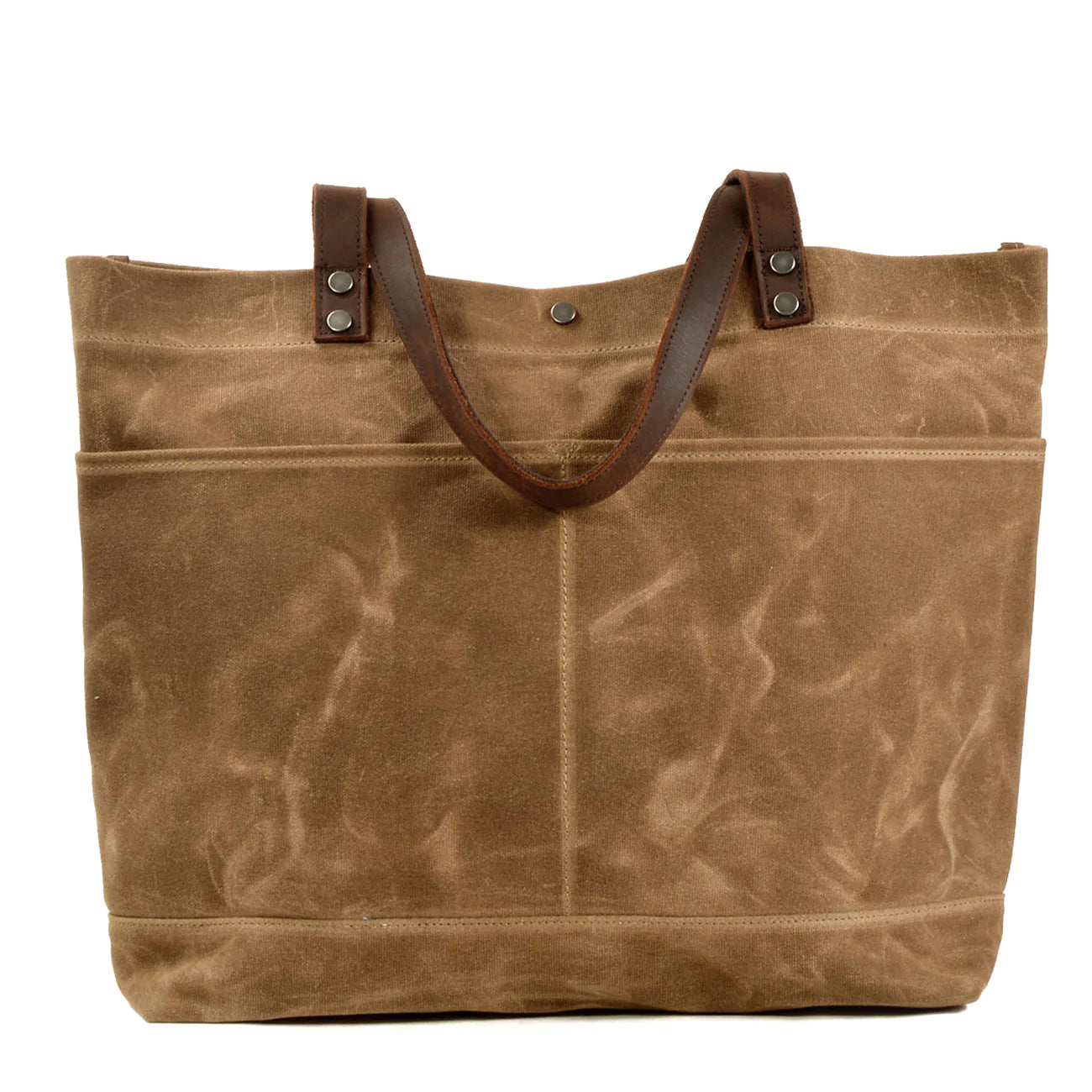 waxed canvas leather tote bag