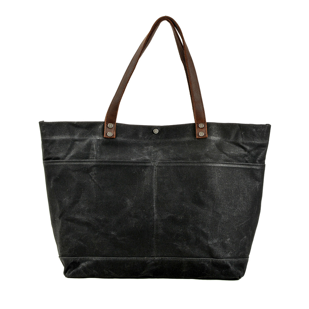 black waxed canvas purse