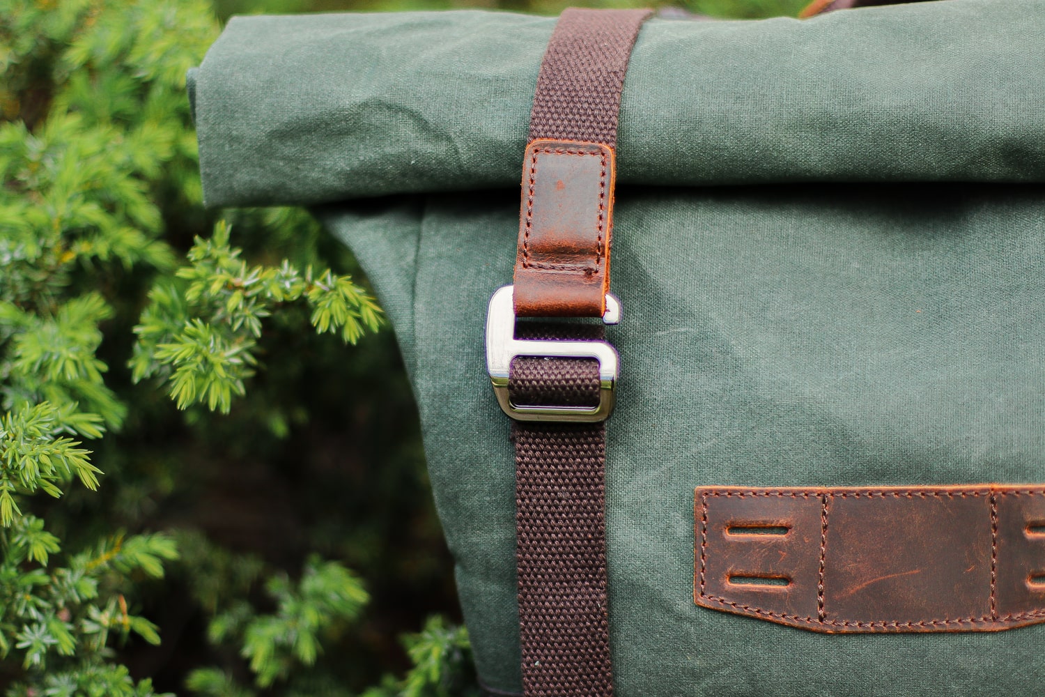 canvas and leather rucksack