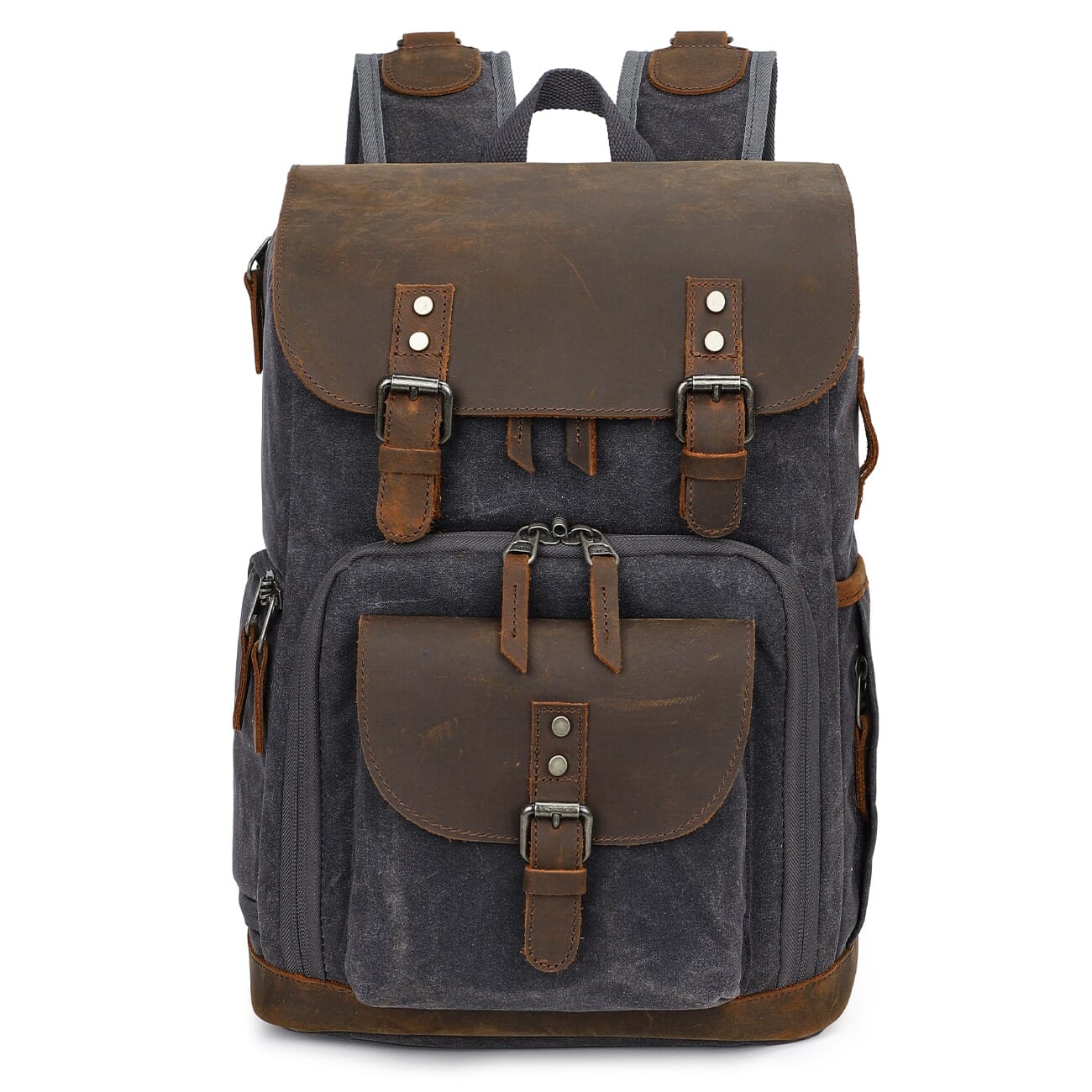 Vintage Leather Camera Backpack