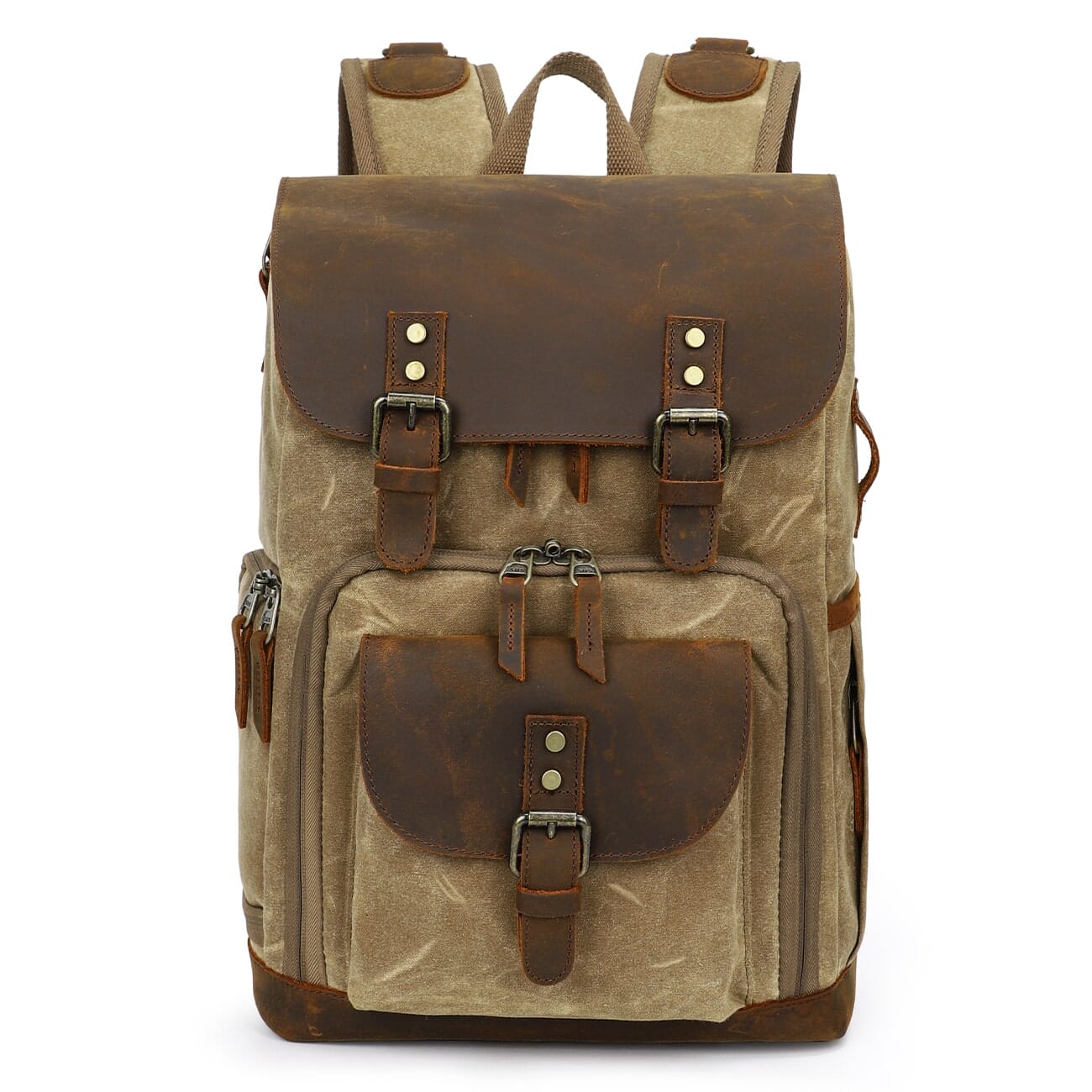 Vintage Leather Camera Backpack