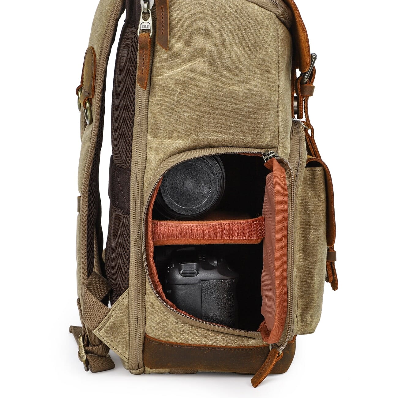 Vintage Leather Camera Backpack